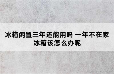 冰箱闲置三年还能用吗 一年不在家冰箱该怎么办呢